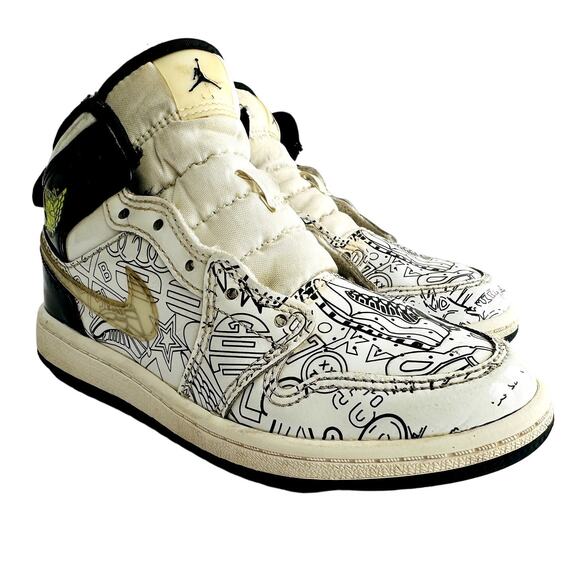 Nike Air Jordan 1 Mid DIY Size 13C Boys Kids #DC4098-100 *Needs Laces - Picture 1 of 7